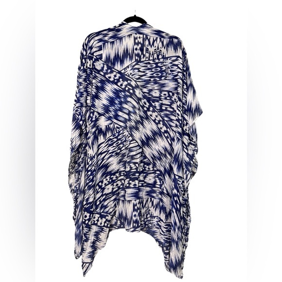 Michael Stars Lightweight Blue White Open Coverup Wrap Shawl One Size - Picture 2 of 6